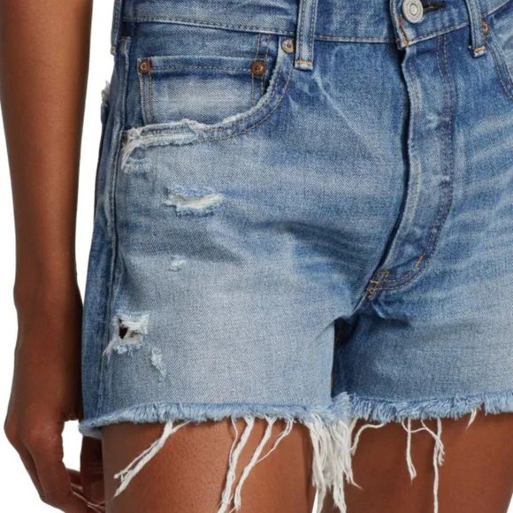 NEW  Moussy Vintage Sizes 27, 31 Women's Calumet High Rise Shorts - Blue - Picture 5 of 6